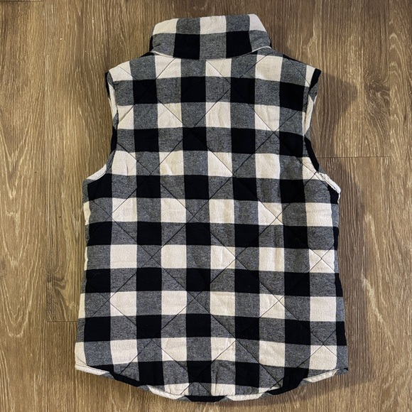 Women’s Black and Cream Checkered Plaid Vest EUC - Picture 4 of 4